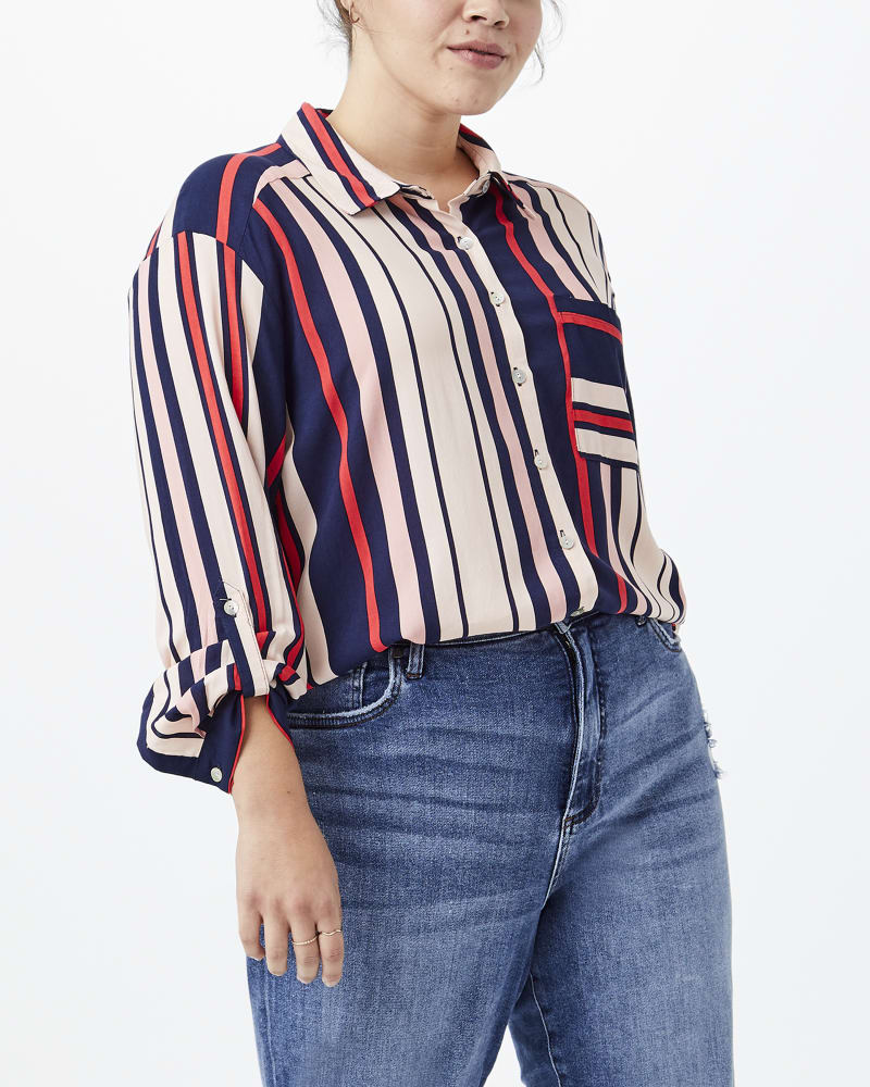 Front of plus size Ines Button-Down Shirt by Meri Skye | Dia&Co | dia_product_style_image_id:145148